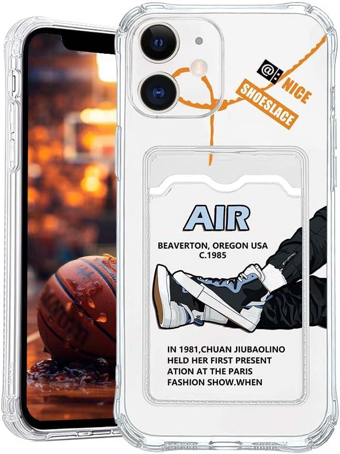 Brand Sports Shoes Card Holder Case Compatible with Cool iPhone 11 Case for Boys, Aesthetic Sneakers Soft Silicone Clear Shockproof Card Slots Phone Cover (Style 3)