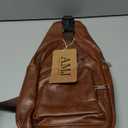 AMJ Crossbody Sling Bag Men Women, Casual Shoulder Backpack, Chest Daypack Satchel for Hiking Travel (Small, Black)