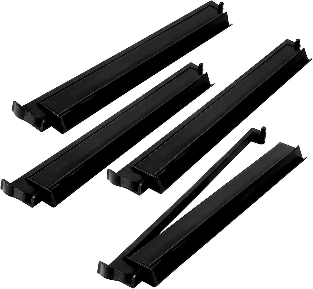 4 Pcs 18.7 Inch Dark Black Acrylic Mahjong Tile Racks with Pushers for Game Night American Mahjong Racks Tile Set for Mah Jong Lovers and Beginners
