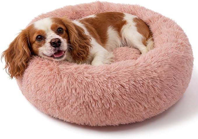 nononfish Soft Dog Bed for Small Dogs,Cozy Calming Donut Pet Bed Soft plush calming bed designed for comfortable sleeping,resting and relaxing. Size: 30 inches