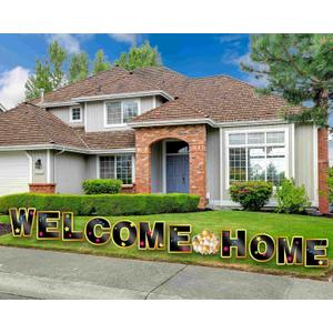Welcome Home Yard Sign with Stakes Outdoor Welcome Home Decorations Suitable for Family Party Supplies Set of 12
