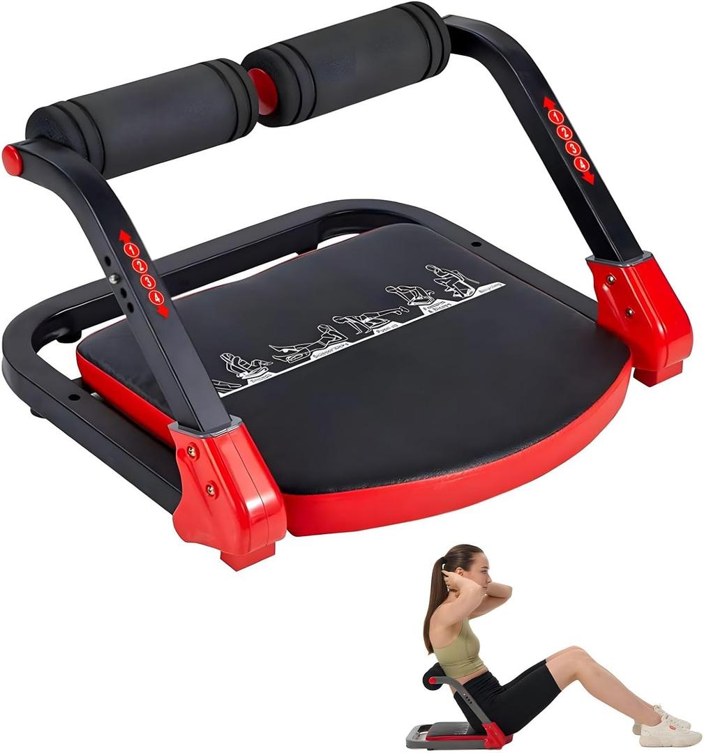 HOTSWEAT Ab Machine, Sit Up Exercise Equipment, Ab Workout Equipment with 3 Adjustable Resistance, Ab Trainer for Stomach Workout with 330 LBS Weight Capacity, Foldable Ab Crunch Machine for Home Gym (Red) HOTSWEAT Ab Machine, Sit Up Exercise Equipment, Ab Workout Equipment with 3 Adjustable Resistance, Ab Trainer for Stomach Workout with 330 LBS Weight Capacity, Foldable Ab Crunch Machine for Home Gym (Red)