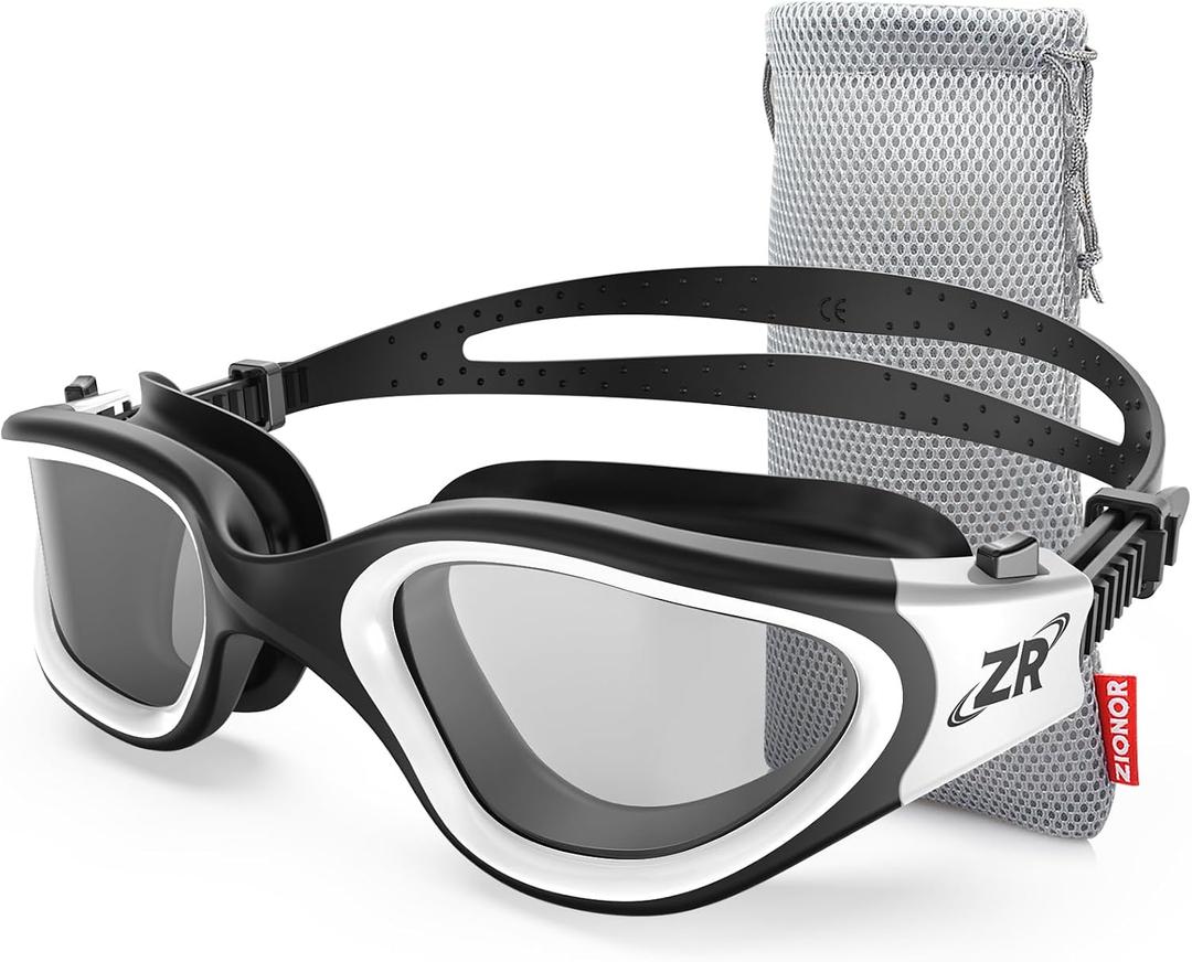ZIONOR Swim Goggles, Upgraded G1 Polarized Swimming Goggles Anti-Fog for Adult Men Women A7 (Polarized + Bright Smoke)