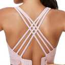 High Impact Sports Bra for Women High Support Molded Cups Strappy Womens Sports Bra for Workout,Training and Running (Pink, S)