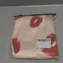 WDIRARA Women's 2 Pieces Lip and Heart Print Sleepwear Bow Cami and Pants Pajama Set (S, Beige Red)
