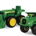 TOMY John Deere Vehicle Set - Includes Dump Truck Toy and Tractor Toy with Loader - Kids Outdoor Toys - Kids Construction and Sandbox Toys - 6 Inches - 2 Count - Ages 18 Months and Up