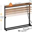 HOOBRO Narrow Console Table with Charging Station, Adjustable Height Sofa Table (25''-32.9''), Slim Behind Couch Table for Small Spaces, Entryway, Living Room, 39.4" Rustic Brown BF95UXG01