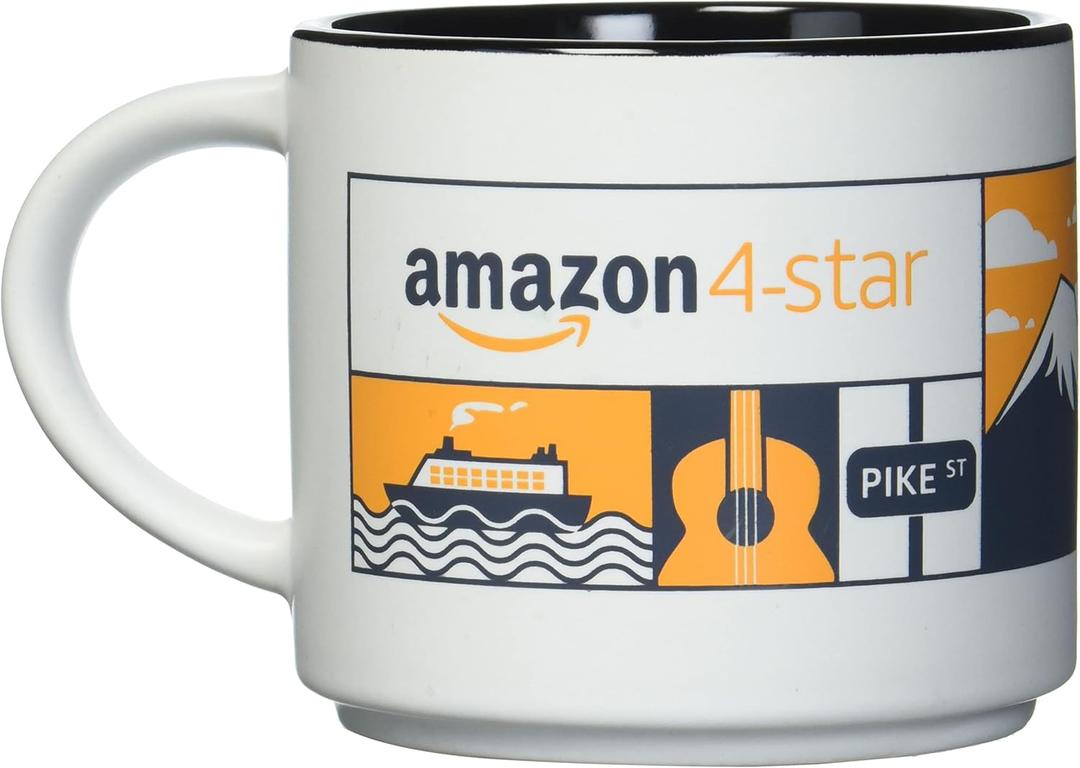 4-star Monaco Mug, White, Logo
