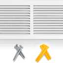 14"W x 6"H [Duct Opening Size] Steel Return Air Grille | HVAC White Rust-Resistant Vent Cover for Wall & Ceiling, AC Cold Air Return, Overall Dimensions 15.75"W x 7.75"H