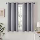 Light Grey Blackout Curtains for Bedroom Living Room W40 x L63 Inch | 63 Inch Long, 2 Panels, Solid, Thermal Insulated, Room Darkening, Sunlight Blocking Window Treatments