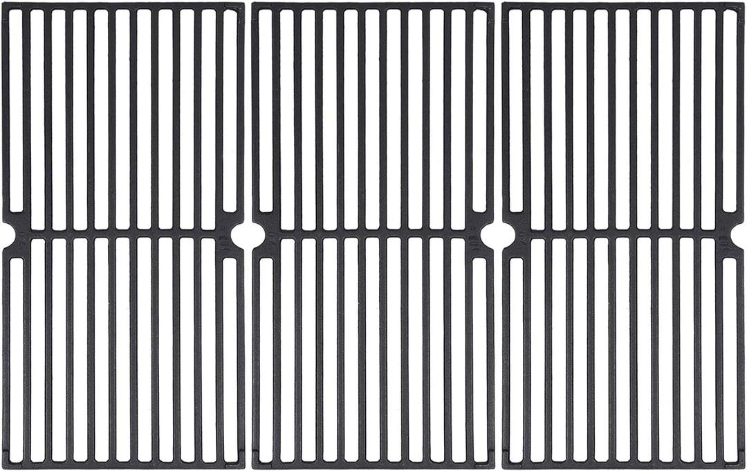 GGC Grill Grates Replacement for Brinkmann 810-8410-F, 810-2410-S, 810-2511-S, 810-2512-S, 810-8411-5, 810-9415-W and Others, 3 PCS Porcelain Coated Cast Iron Cooking Grate(17 3/4" x 8 15/16")
