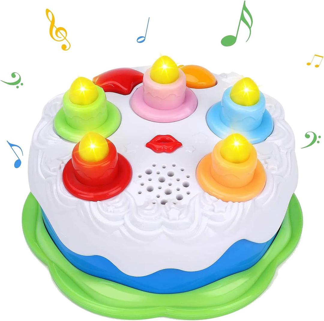 First Birthday Cake Toy - Music Cake Toys with Counting and Blow Candles Singing Toys for 1 2 3 4 Years Old Boys Girls Birthday and Xmas Gift (Green)