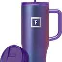 IRON FLASK Co-Pilot Insulated Mug w/Straw & Flip Cap Lids - Cup Holder Bottle for Hot, Cold Drink - Leak-Proof - Water, Coffee Portable Travel Mug - Aurora, 40 Oz