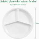 10" 4-Piece Melamine Divided Plates Set Portion Control & Bariatric-Friendly | 3-Compartment Design for Balanced Meals | Dishwasher-Safe White Dinner Plates