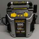 STANLEY J5C09 1000 Peak Amp Automotive Jump Starter, Portable Power – 2.1A/10W USB Port, 12V Outlet, 120 PSI Air Compressor for Tires, Bikes & Sports Equipment