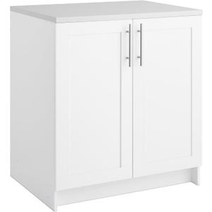 Prepac Elite 32" W Storage Cabinet with Doors and Shelves, White Garage Cabinet, Bathroom Storage with 1 Adjustable Shelf 24.5" D x 32" W x 36" H, WSCR-1005-1