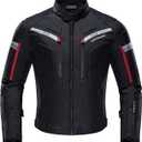Motorcycle Jacket Motorbike Biker Waterproof Jackets Windproof Full Body Protective Gear Armoured Summer Winter for Men (X-Large, Black)