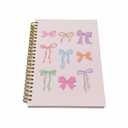 OSLYSOF Colorful Coquette Bow Spiral Notebook, Preppy Girly Notebooks for Note Taking, Aesthetic Journal for Women, Coquette Girly Office Supplies, Bow Journal 5.5x8.3 Inch with 164 Pages
