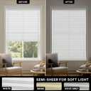 LazBlinds TDBU Cellular Shades, Light Filtering-White, 23" W x 72" H | Thermal Insulation, Noise Reduction Cordless With Drill Top Down Bottom Up Honeycomb Blinds for Windows