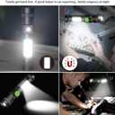 Hoxida Flashlight USB Rechargeable, Magnetic LED Flashlight, Super Bright LED Tactical Flashlight with Cob Sidelight, Waterproof, Zoomable Best Small LED Flashlight for Camping, Emergency Flashlights