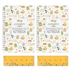 Dunzoom 2 Pcs Adhd Homework Planner Notebook 5.75" x 8.75" Productivity Daily Planner Task Management Adhd Tools for Elementary Teens Women Adult