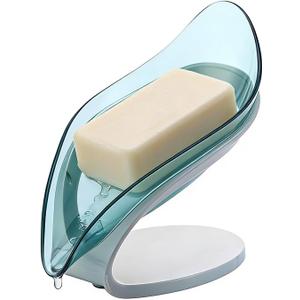 Soap Dish, Soap Holder Self Draining Leaf Shape Soap Dishes, Easy to Clean,Keeps Soap Dry, Leaf Pattern, Drain Soap Dish Perfect for Bathroom, Kitchen Sink