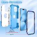 LONTECT for iPhone 16 Pro Max Case Glow in The Dark Three Layer Heavy Duty Shockproof Hard PC+Soft Silicone Rugged Full Body Protective Case for Women Girls,Purple Blue