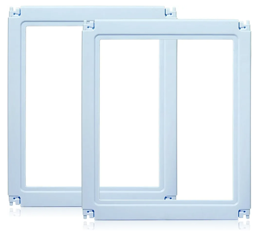 LoveTail DIY Clear Acrylic Dog Playpen House,Quick Easy Assembly and Disassembly,Strong Floor Suction,Indoor and Outdoor Use,Easy Cleansing Puppy Fence (Sky Blue, 23.6" H, 2PCS)