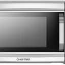 Chefman Countertop Microwave Oven, 1.3 Cu. Ft. Digital, Stainless Steel, 1000 Watts, with 6 Auto Menus, 10 Power Levels, Eco Mode, Memory, Mute Function, Child Safety Lock, Easy Clean Microwave Ovens