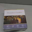 Amagic 2 Pack 8" x 4" Outdoor Plastic Electric flameless Candles with Remote Control and Timer, Battery Operated Flickering LED Pillar Fake Candle for Home, Wedding Decor, Ivory