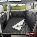 Doglike Dog Car Seat Cover for Back Seat [with Detachable Mat], Hard Bottom Dog Hammock for Car, Pet Bed Extender for 2-4 Large Dogs, Waterproof Seat Protector, L Size Fits for SUV Medium Truck, BK