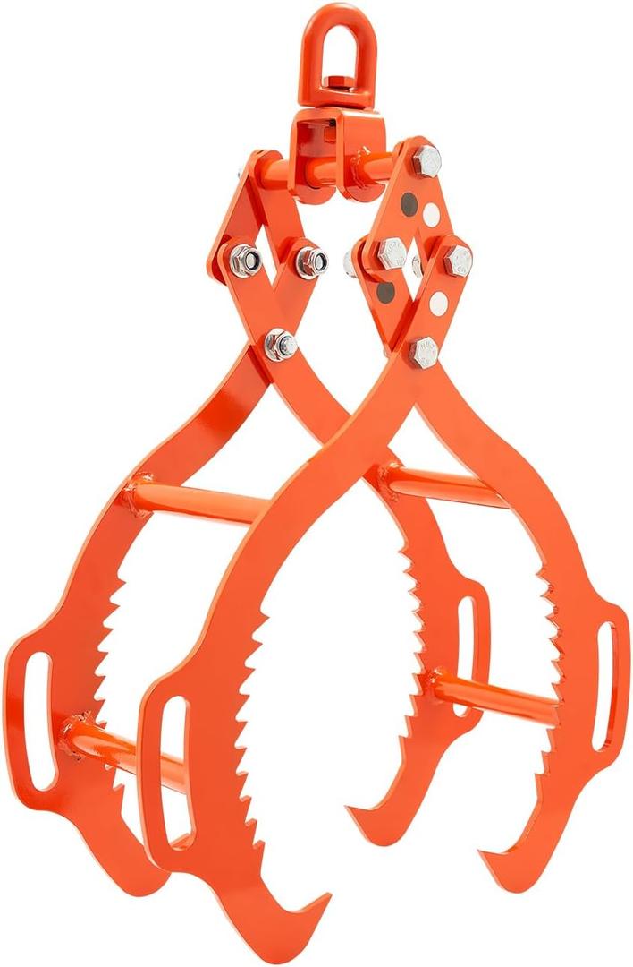 VEVOR 28in Log Lifting Tongs, 4-Claw Log Tongs, Heavy Duty Steel Log Grapple, 1000LBS Lifting Capacity, Swivel Log Graper Timber, Eagle Claw Design, Log Skidding Tongs for Trucks, Tractors, Forklifts