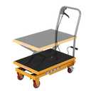 Hydraulic Lift Table Cart, 1100lbs Capacity, 32.2" Lifting Height,Double Scissor Lift with Non-Slip Pad, 4 Wheels & Reflective Strips for Material Handling and Transportation