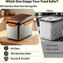 Supowin 304 Stainless Steel Rice Storage Container 22 Lbs with Lid, 10 L