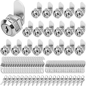 Cylinnda Cabinet Locks with Keys, 5/8" Cam Locks Keyed Alike, Tool Box Lock for Truck Pickup Mailbox Cabinet Cam Lock Toolbox Lock Replacement Set, Zinc Alloy (20 Pack, 5/8")