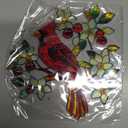 Cardinal Memorial Acrylic Suncatcher Stained Glass Effect Window Car Hanging Christmas Ornament Indoor Outdoor Decor Garden Sympathy Sun Catcher Panel for Family for Women Mom Grandma