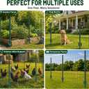 Fence Posts 5FT, Metal U Posts for Wire Fence, 10 Pack，Green