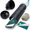 Diversion Water Bottle 13.5oz - Biggest Hidden Wallet Compartment - Best For Travel Or Hidden Safe For The Home - BPA Free Black Diversion Safe Storage