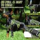 MOOGROU Tactical Dog Harness for Large Dogs,No Pull Military Dog Vest with Handle,Reflective Heavy Duty Pet Harness for K9 Working Walking Hiking Training Green XL