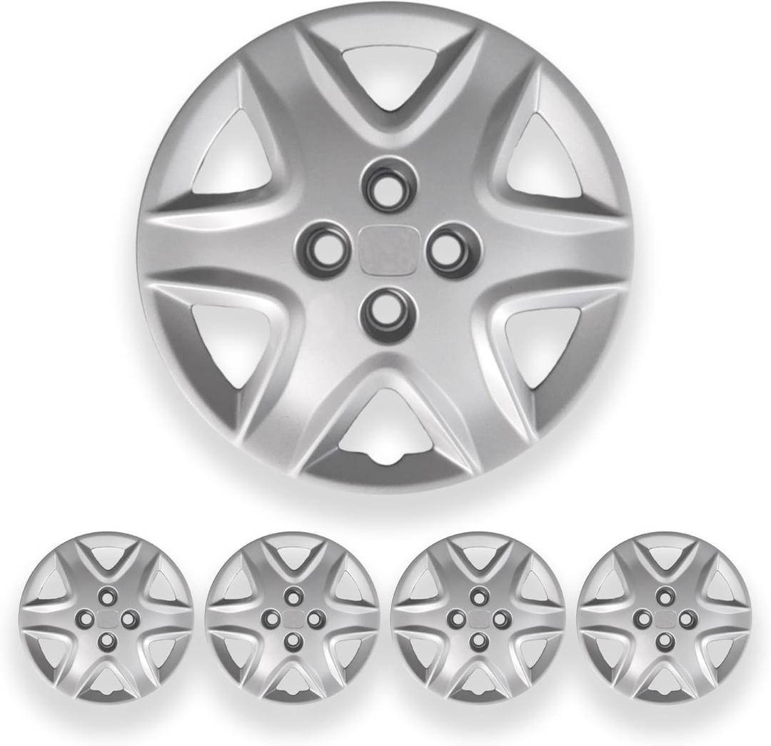 Hubcaps 14 Inch for Honda Civic  Set of 4 Silver Wheel Covers  Bolt-On Hub Caps for Honda Civic  Durable Replacement Hubcaps for 14  Easy Installation - Revion Automotive