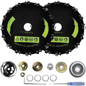 7" x 16T Chainsaw Tooth Brush Cutter Blade fits for STIHL FS56RCE FS91R FS70R FS94R FS111R FS131 FS91 FS131R FS56CE FS111RX Trimmer Weed Eater, with 2 Sets The Adapter Kit
