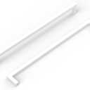 goldenwarm 5 Pack White Cabinet Pulls 10 Inch Cabinet Handles Kitchen Drawer Handles White Drawer Pulls Square Bar Hardware Stainless Steel Dresser Hardware for Cupboard Bathroom (10in Hole Centers)