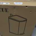 CEROELDA Small Bathroom Trash Can with Lid Soft Close-5L/1.3 Gal Stainless Steel Garbage Can-Step Pedal Wastebasket Slim Trash Bin for Office, Bedroom, Toilet, Live Room-White