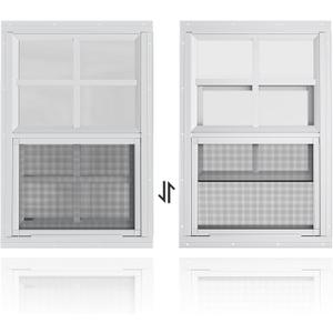 WRISIN 2 Pack Shed Windows 24" x 36" H Flush Mount, White Household Windows for Playhouses, Barns, Chicken Coop