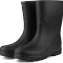DaeRainy Women Waterproof Rain Boots Mid-Height PVC Rubber Boots Garden Shoes for Outdoor, size 6.5