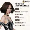 BECUS Hair Toppers for Women with Thinning Hair, Dark Brown Topper Bob Clip-In Hairpiece, 360 Full Coverage for Daily Wear(Dark Brown Bob)