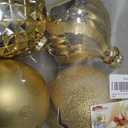 SHareconn 4ct 6 Inch Large Christmas Tree Balls Ornaments, Colored Shatterproof Plastic Decorative Baubles Decorations for Xmas Tree Decor Holiday Party Wedding Decoration (Gold, 150mm)