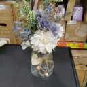 Der Rose Fake Flowers in Vase Silk Artificial Navy Blue Flowers Arrangements with Glass Vase for Dinning Coffee Table Centerpieces Home Kitchen Farmhouse Wedding Decor
