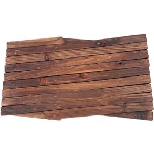 Expandable Wooden Lattice Fence Panel for Garden Decoration, 44cm High Thickened Anti-Corrosion Wood Trellis Enclosure for Outdoor Yard and Flower Bed Barrier