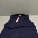 QINSEN Lounge Sets for Women Two Piece Outfits Knit Sleeveless Vented Hemline Tops Wide Leg Pants Sweater Sets, Navy Blue, Size: XL